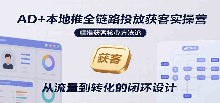 AD+本地推全链路投放获客实操营，快速掌握精准获客技巧，当天投放当天转化高效营销-皓哥创业笔记