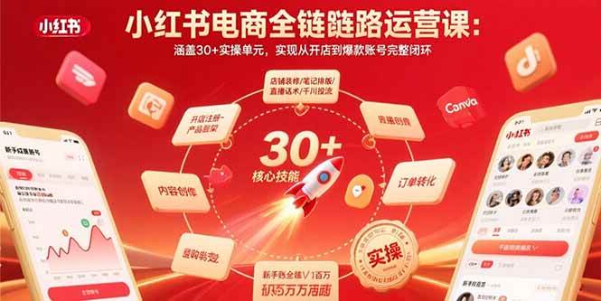（15751期）小红书电商全链路运营课：涵盖30+实操单元，实现从开店到爆款账号完整闭环-皓哥创业笔记