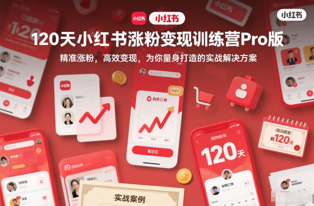 120天小红书涨粉变现训练营Pro版，精准涨粉，高效变现，为你量身打造的实战解决方案-皓哥创业笔记