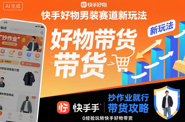 快手好物男装赛道新玩法,抄作业就行,0经验玩转快手好物带货-皓哥创业笔记